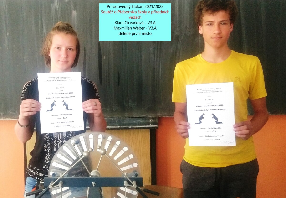 Přírodovědný klokan – 16. ročník – soutěž o Přeborníka školy v přírodních vědách